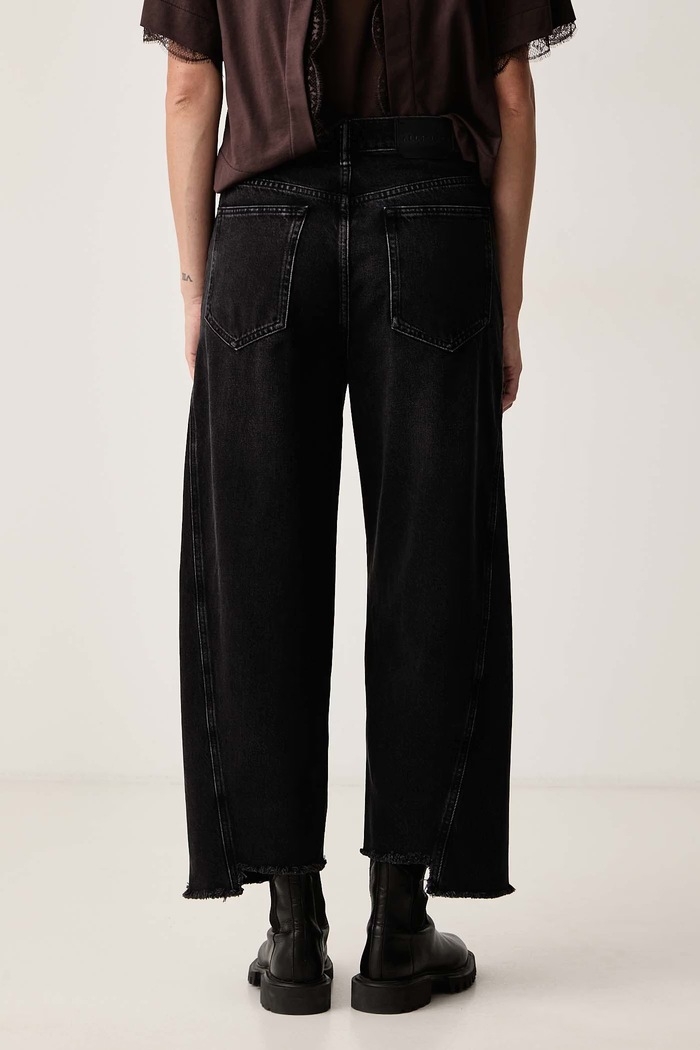 Odzież AllSaints Jeansy loose damskie FOX W040EF czarny