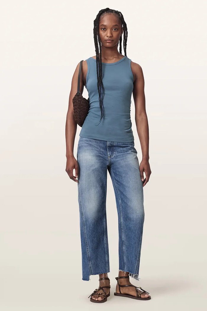 Odzież AllSaints Jeansy damskie FOX W039EF niebieski