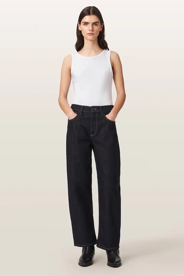 Jeansy barrel damskie SADIE AllSaints W030EF granatowy