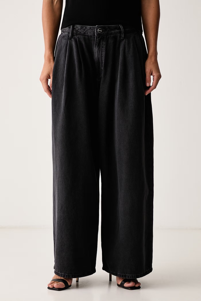 AllSaints Wide leg džíny dámské AXIS černá W012EF