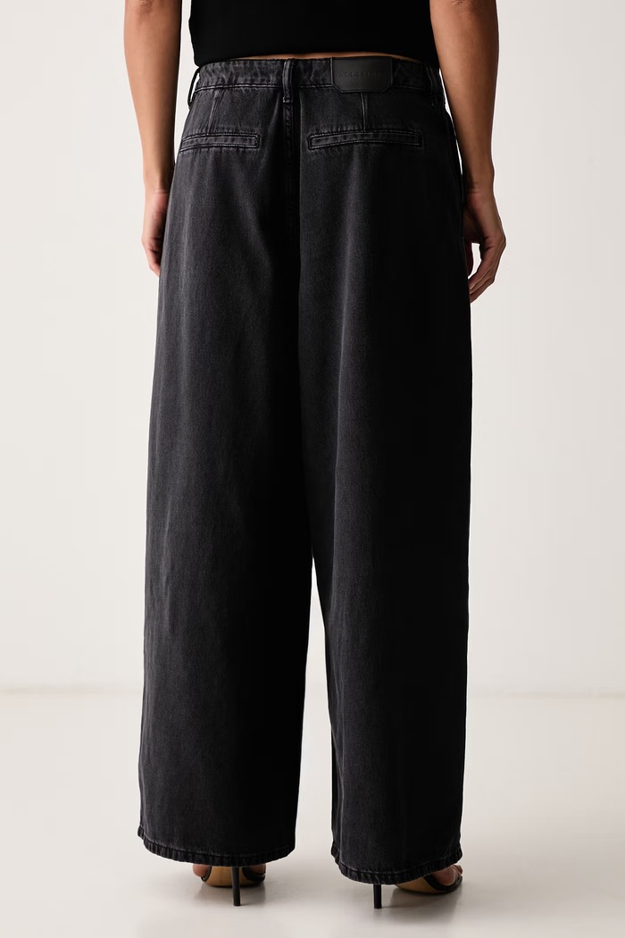 Oblečení AllSaints Wide leg džíny dámské AXIS W012EF černá