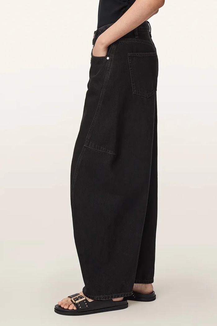 Jeansy barrel damskie CARTER BUTTON JEAN AllSaints brązowy W003EF