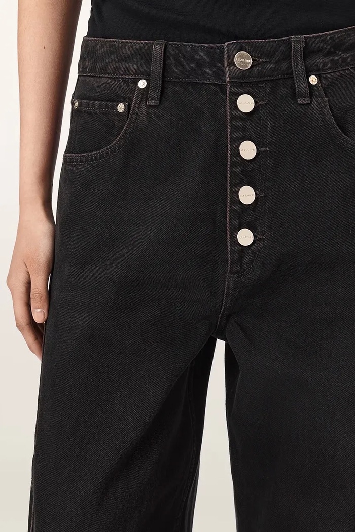AllSaints Jeansy barrel damskie CARTER BUTTON JEAN W003EF