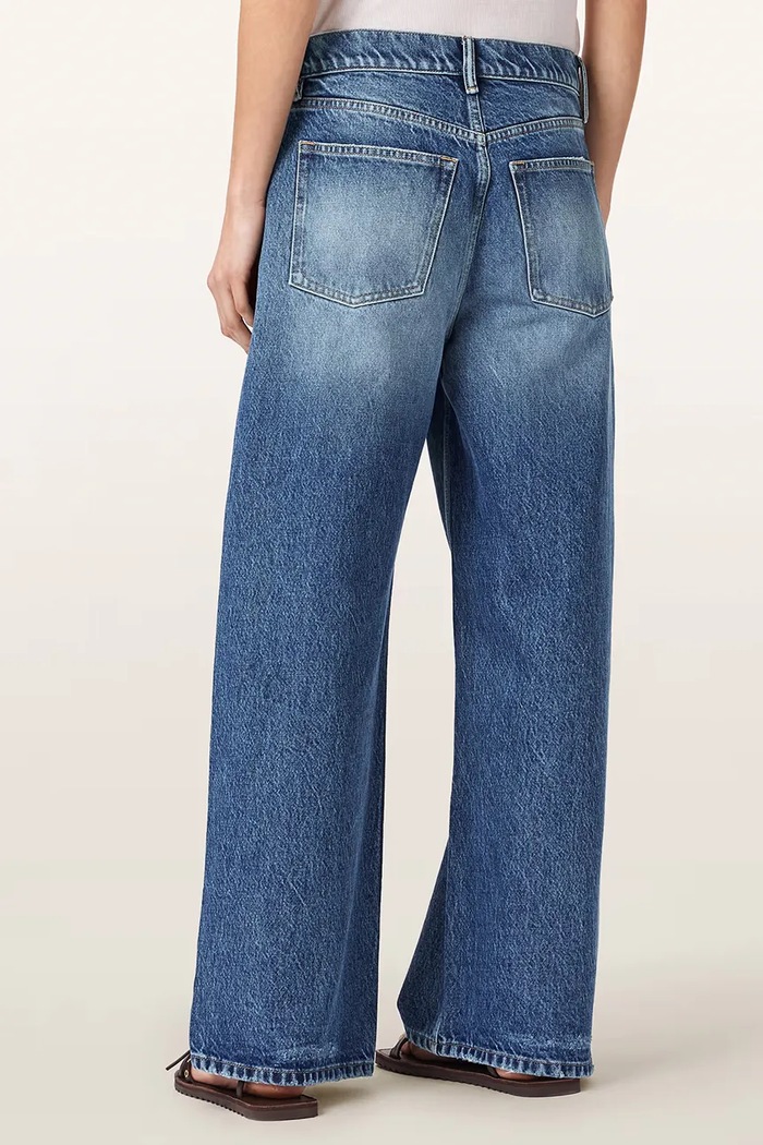 AllSaints Jeansy wide leg damskie AKI CROSSOVER JEAN W037EF niebieski AW26