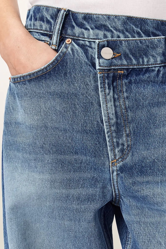 Jeansy wide leg damskie AKI CROSSOVER JEAN AllSaints niebieski W037EF