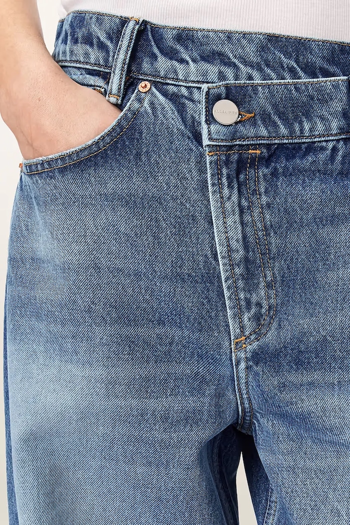 Jeansy wide leg damskie AKI CROSSOVER JEAN AllSaints niebieski W037EF
