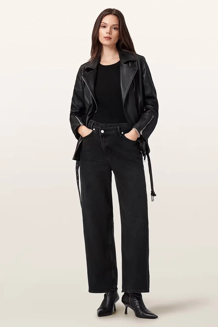 Odzież AllSaints Jeansy damskie AKI CROSSOVER JEAN W091ED czarny