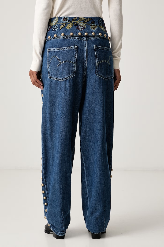 Odzież Farm Rio Jeansy relaxed fit damskie 362430 niebieski