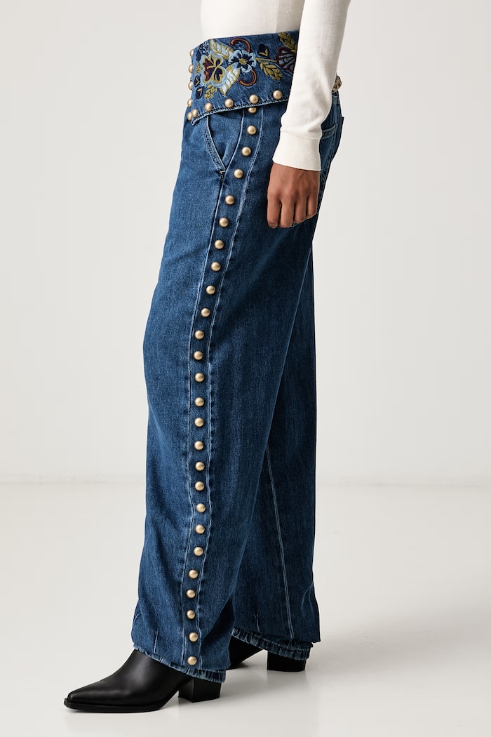 Jeansy relaxed fit damskie Farm Rio 362430 niebieski