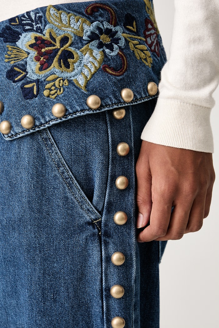 Jeansy relaxed fit damskie Farm Rio niebieski 362430