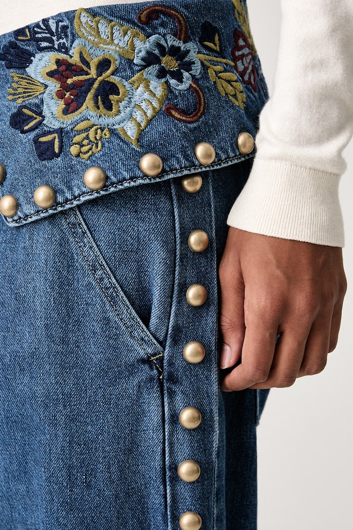 Jeansy relaxed fit damskie Farm Rio niebieski 362430