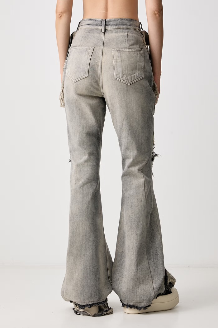 Odjeća Rick Owens DRKSHDW Slivered Bootcut flare traperice za žene DS02F6304.DMKSH siva