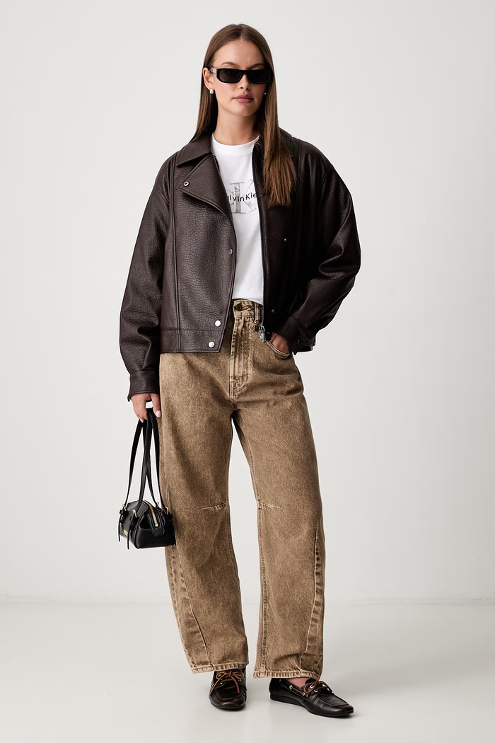 Aeronautica Militare jeansy relaxed fit damskie PJ0217DCT04389 beżowy AW26