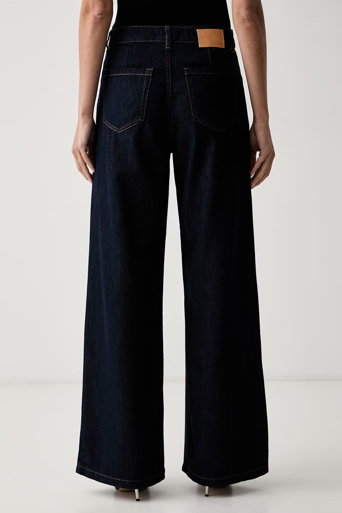 Odzież iBlues jeansy wide leg damskie IBLNINABLUE 2627186111200 granatowy