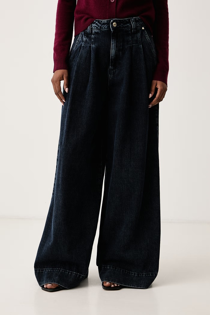 iBlues Jeansy wide leg damskie IBLQUINN granatowy 2627186061200