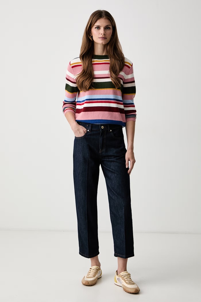 iBlues jeansy straight damskie IBLCARRIE 2627186051200 granatowy AW26
