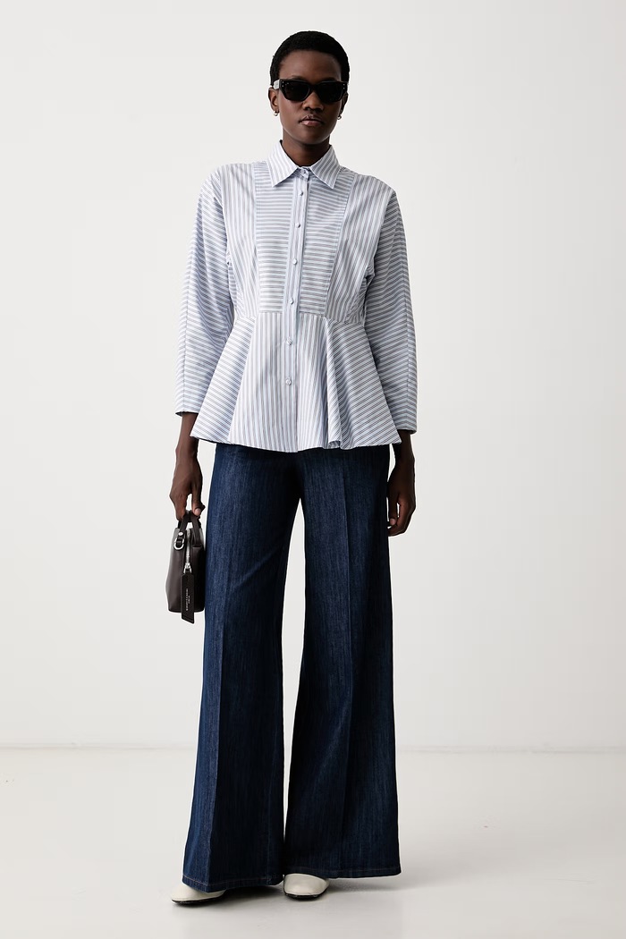 Marella jeansy wide leg damskie MLSWLEG2 2623186124200 granatowy AW26