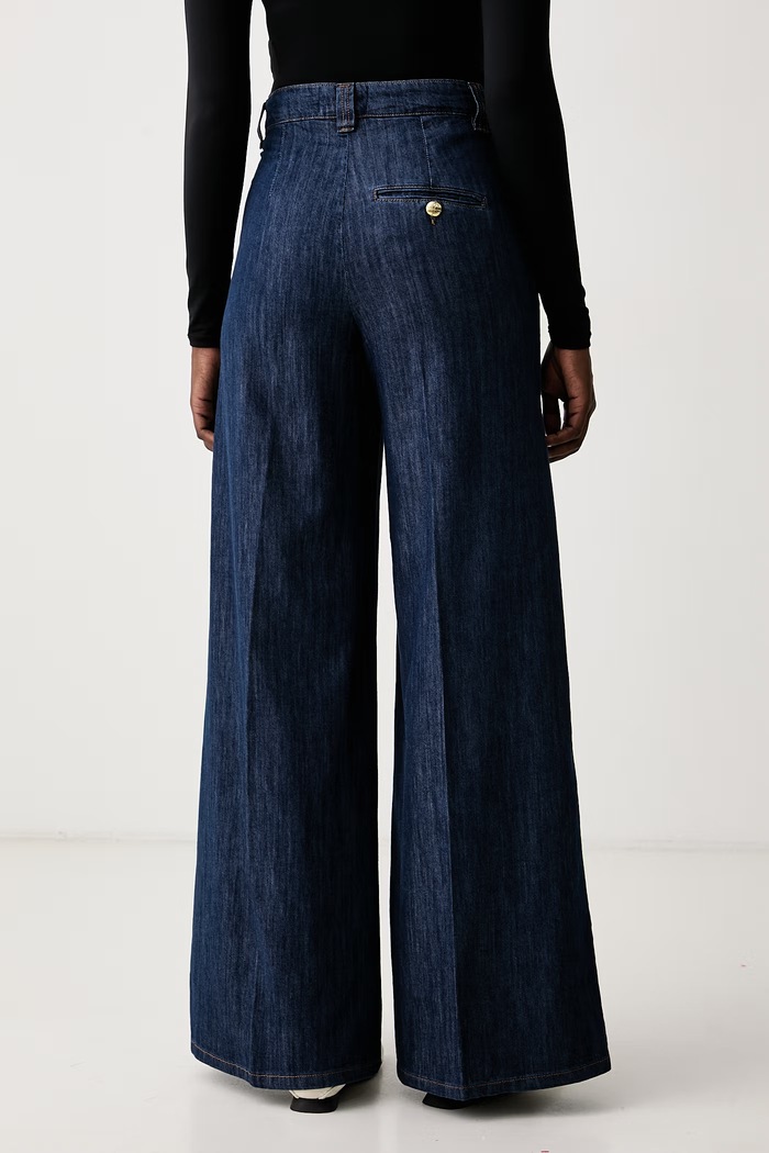 Odzież Marella jeansy wide leg damskie MLSWLEG2 2623186124200 granatowy