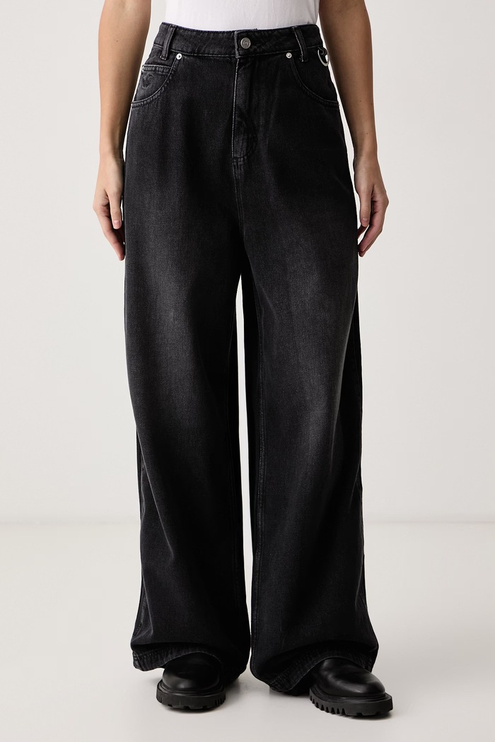 adidas Originals Jeansy relaxed fit damskie Adilenium Season 6 Baggy Denim czarny LH1953
