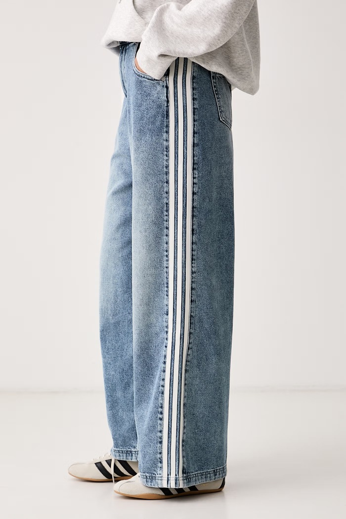 Jeansy wide leg damskie Adilenium Season 6 Baggy Denim adidas Originals LH1952 niebieski