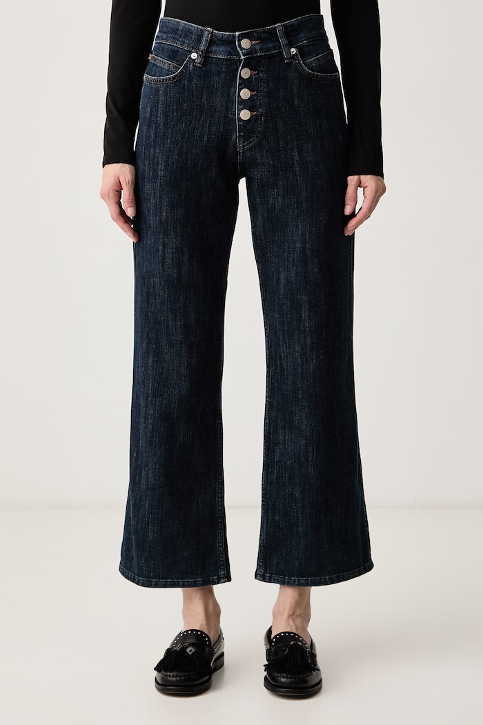 BOSS Orange Jeansy straight damskie C_ANGELA MR 2.0 granatowy 50569384