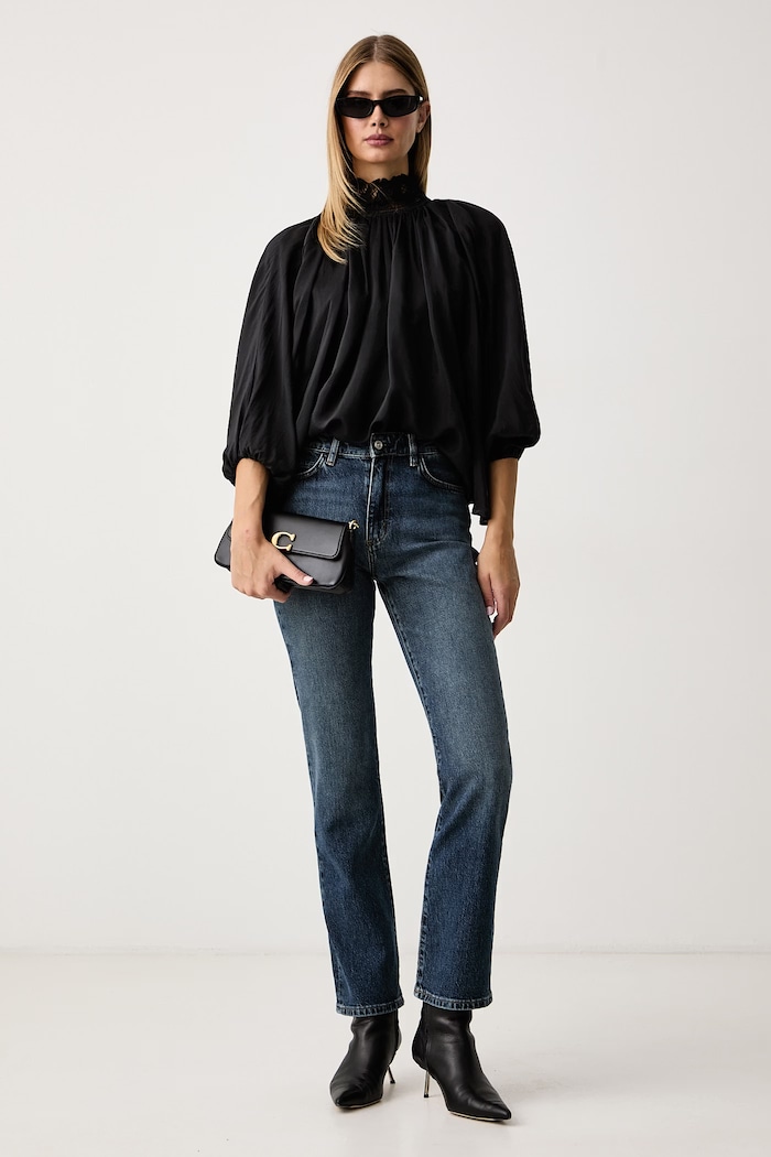 BOSS Дънки straight дамски PARKWAY-SLIM STR 2.0 50569576 тъмносин AW26