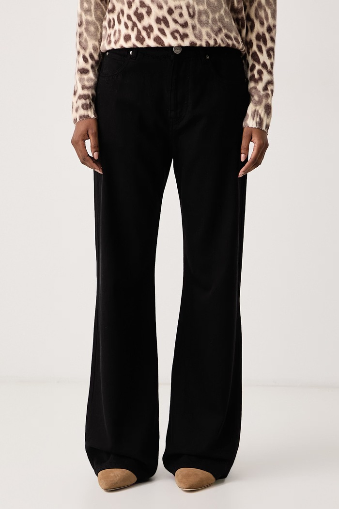 Pinko Jeansy wide leg damskie czarny 101733.A3Q2