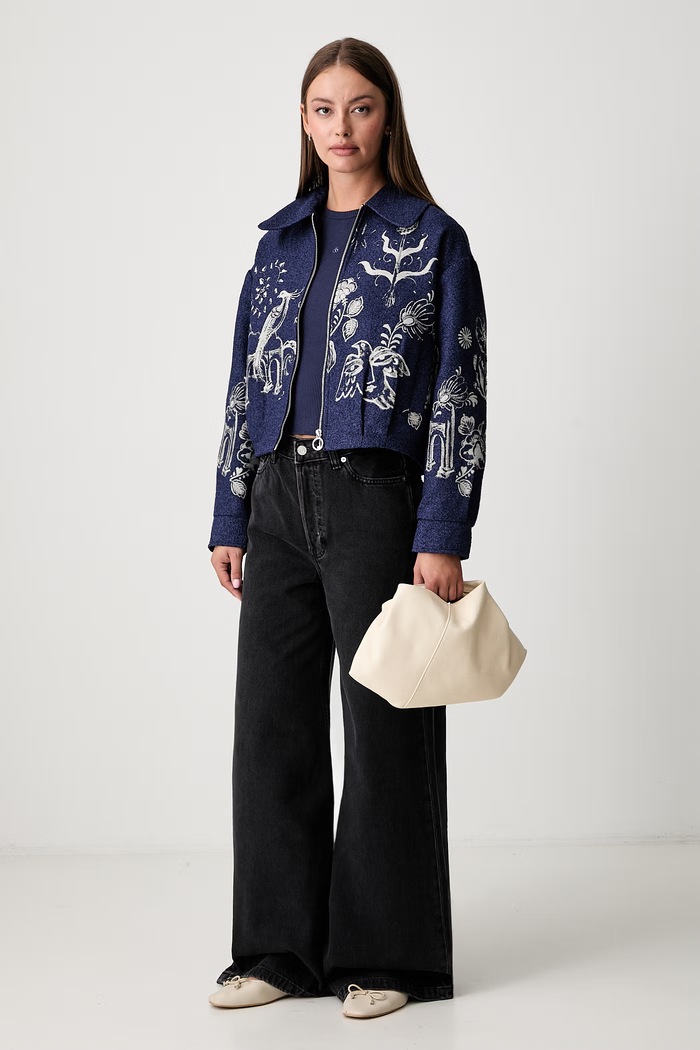 Scotch & Soda jeansy wide leg damskie ULM01632S szary AW26