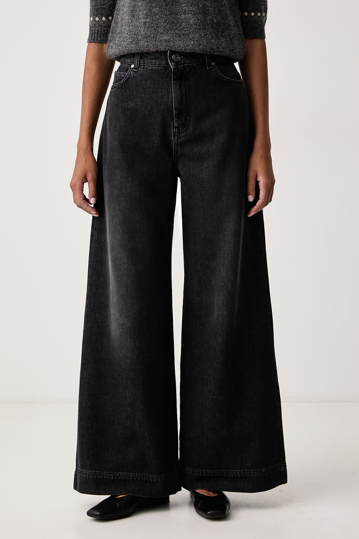 Weekend Max Mara Jeansy wide leg damskie WKDCIRO czarny 2625186032600