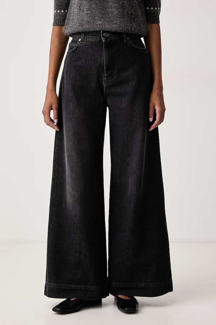 Weekend Max Mara Jeansy wide leg damskie WKDCIRO czarny 2625186032600