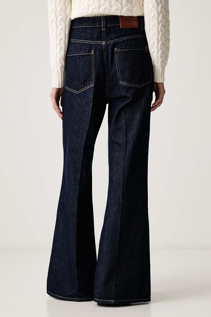 Odzież Weekend Max Mara Jeansy wide leg damskie WKDSPORT 2625186022600 granatowy
