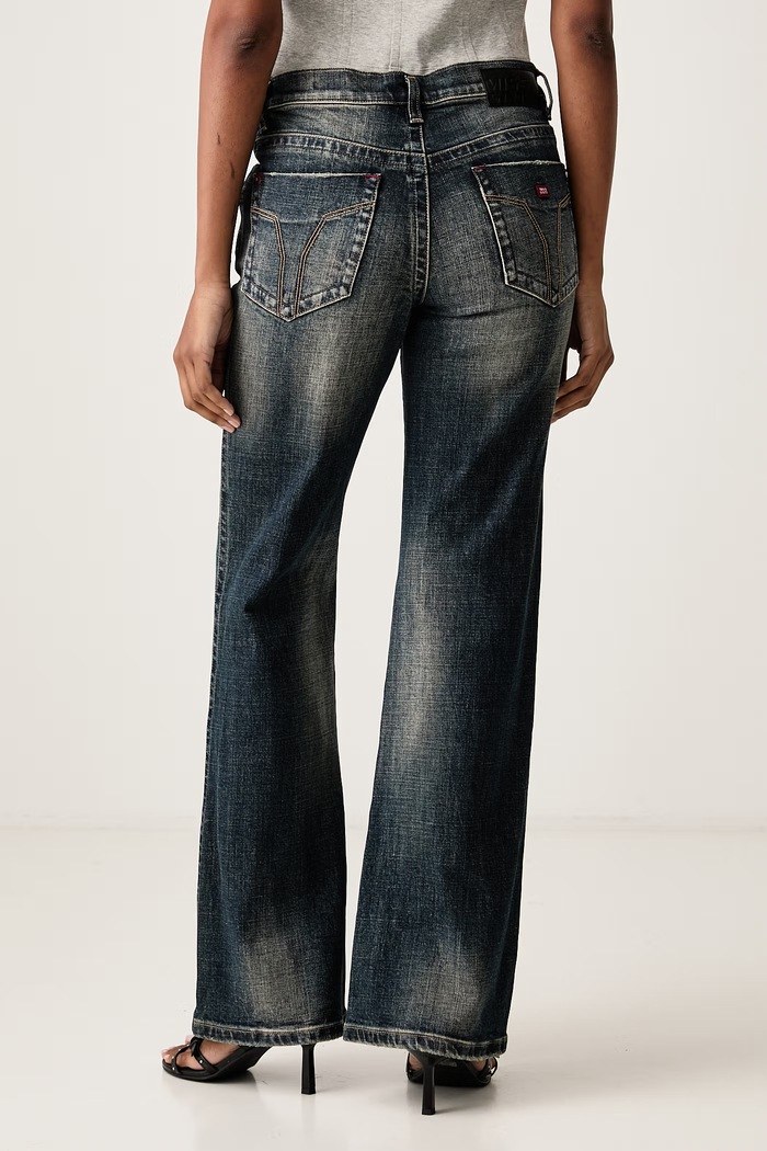 Odzież Miss Sixty Jeansy flare damskie 6M3JJ2400F granatowy