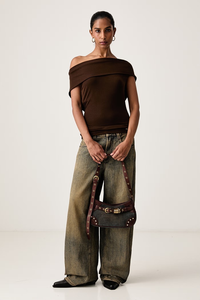 Miss Sixty Jeansy wide leg damskie 6M3JJ4030A niebieski AW26