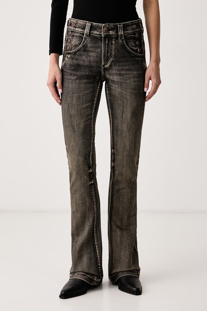 Miss Sixty Jeansy flare damskie brązowy 6M3JJ45000