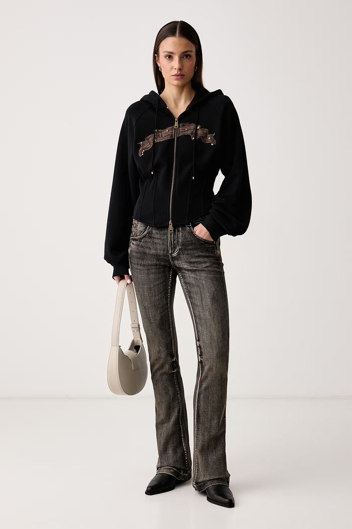 Miss Sixty Jeansy flare damskie 6M3JJ45000 brązowy AW26