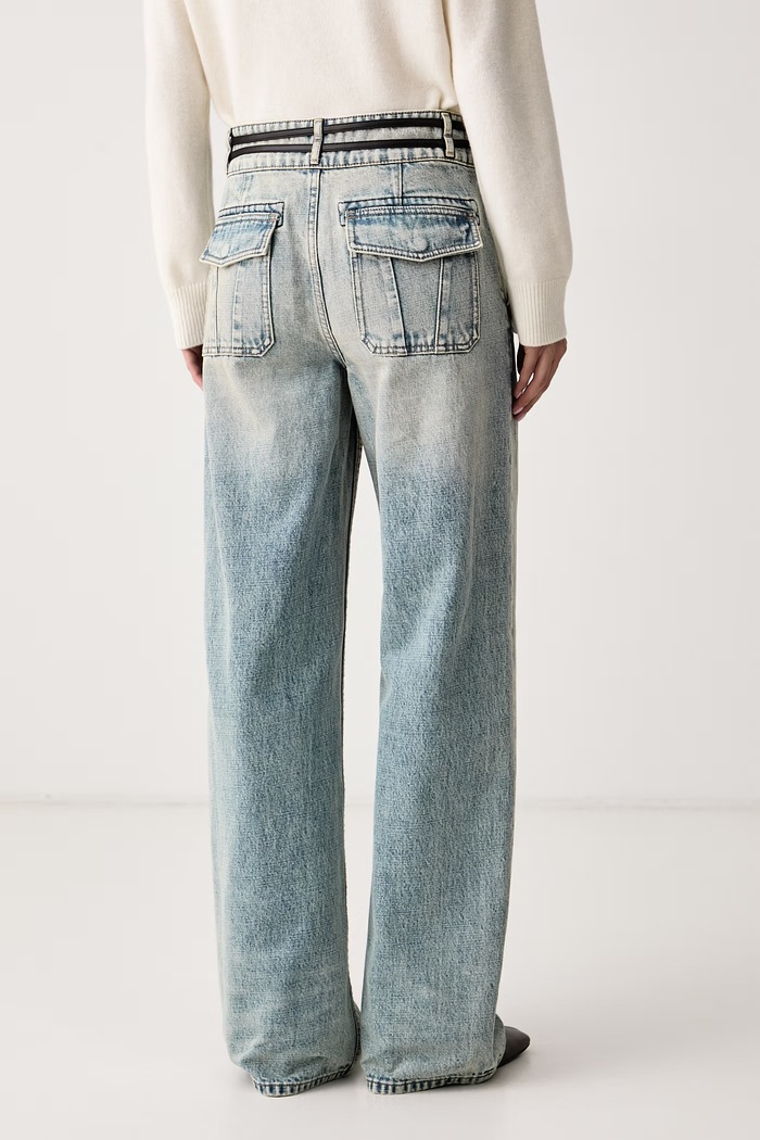 Odzież Miss Sixty Jeansy wide leg damskie 6M3JJ45400 niebieski