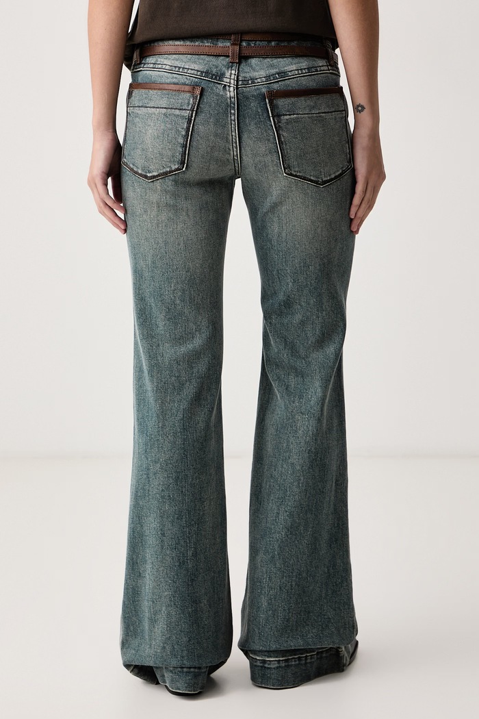 Odzież Miss Sixty Jeansy flare damskie 6M3JJ42400 niebieski