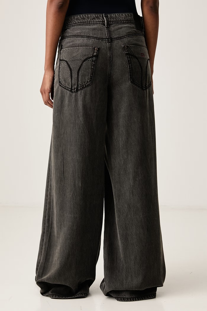 Odzież Miss Sixty Jeansy wide leg damskie 6M3JJ2700C szary