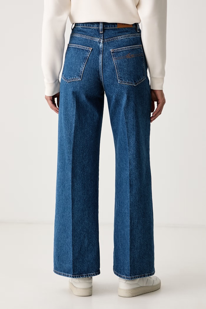 Odzież Lacoste Jeansy damskie HF8402 niebieski