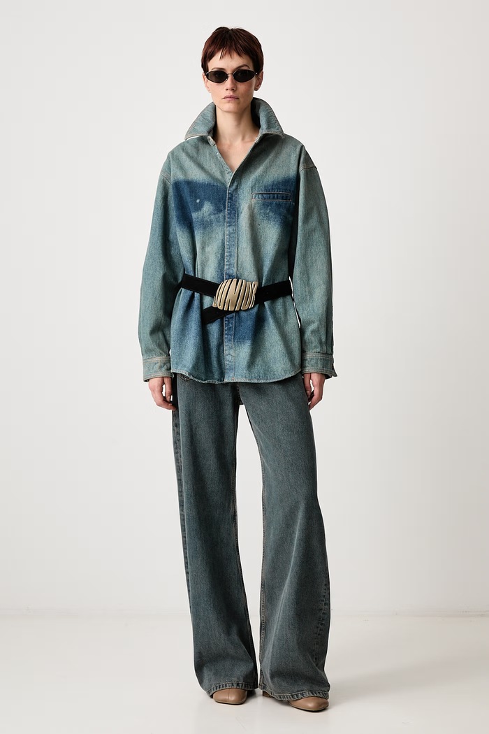 MM6 Maison Margiela Jeansy relaxed fit damskie S52LA0257.M30046 niebieski AW26