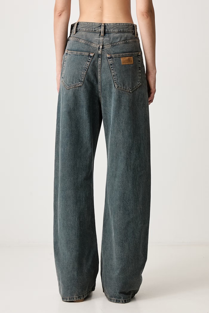 Odzież MM6 Maison Margiela Jeansy relaxed fit damskie S52LA0257.M30046 niebieski