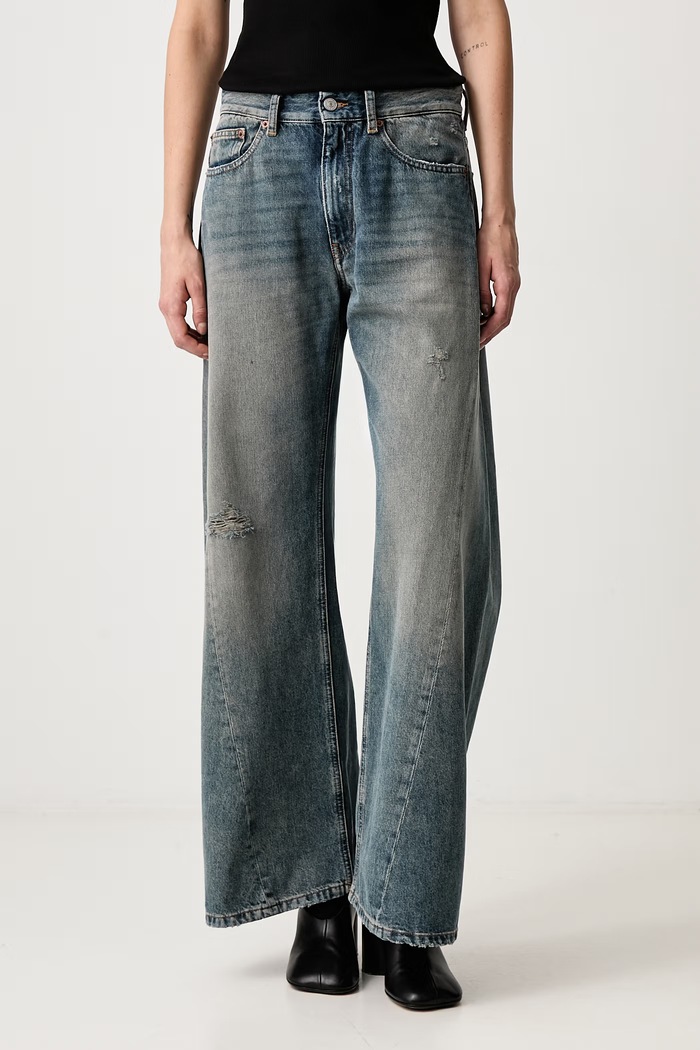 MM6 Maison Margiela Jeansy relaxed fit damskie niebieski S52LA0238.M30055