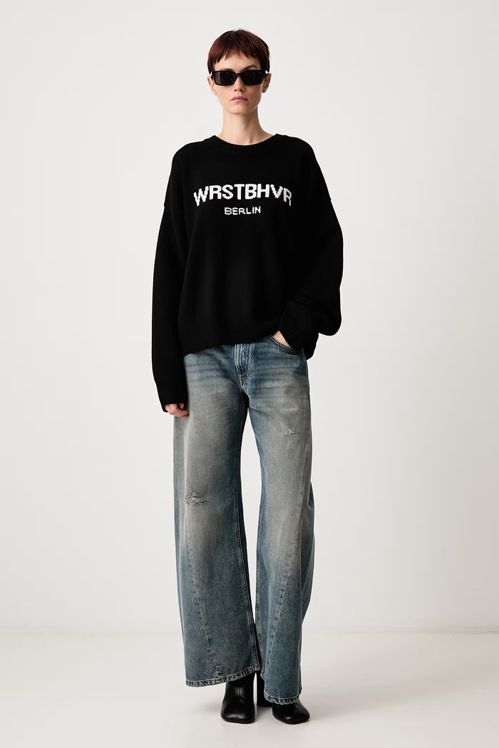 MM6 Maison Margiela Jeansy relaxed fit damskie S52LA0238.M30055 niebieski AW26