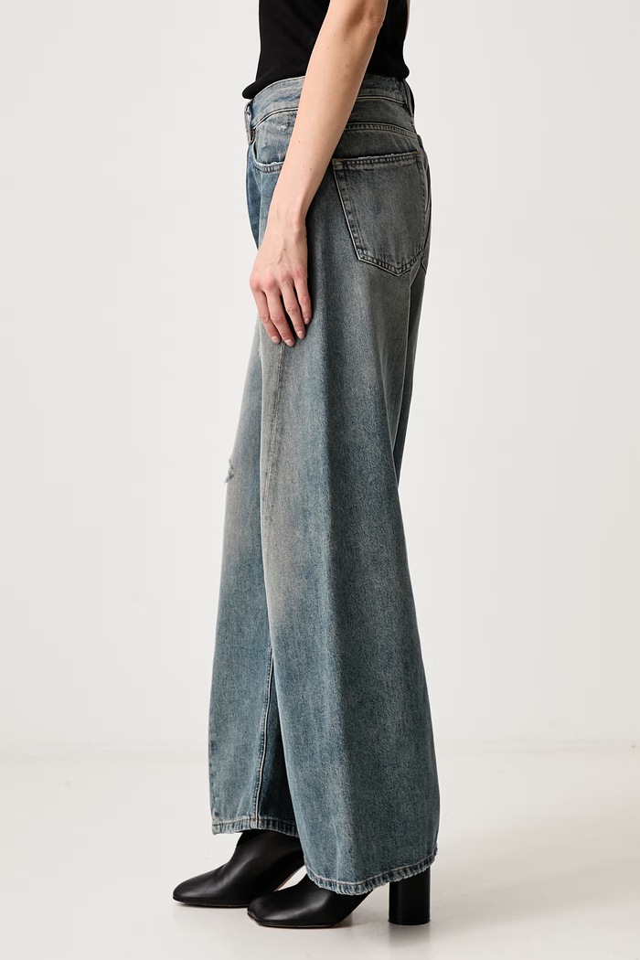 Jeansy relaxed fit damskie MM6 Maison Margiela S52LA0238.M30055 niebieski