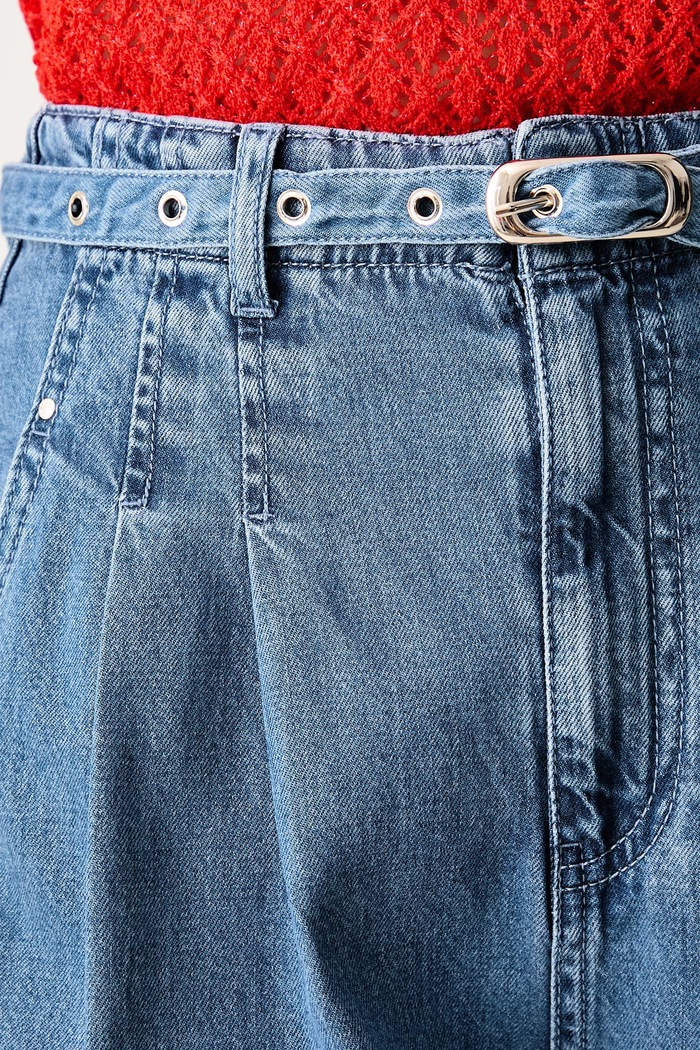 Jeansy wide leg damskie Morgan PELIAM niebieski