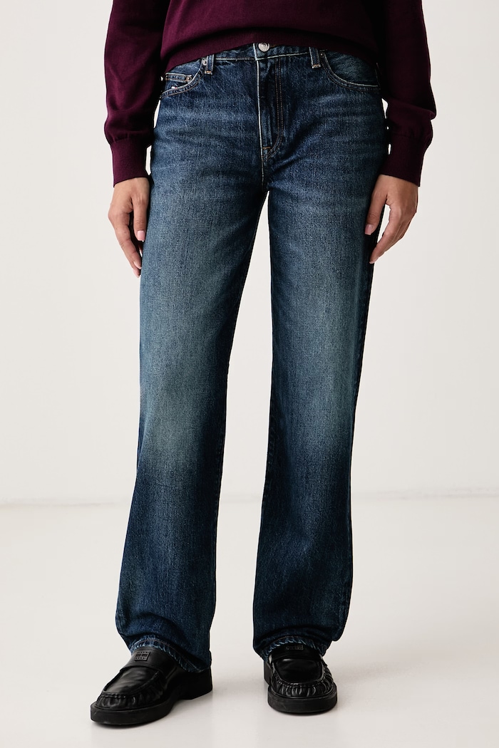 Tommy Jeans Jeansy straight damskie granatowy DW0DW23172