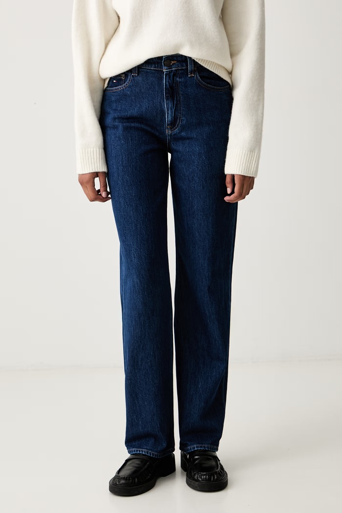 Tommy Jeans jeansy straight damskie granatowy DW0DW23822