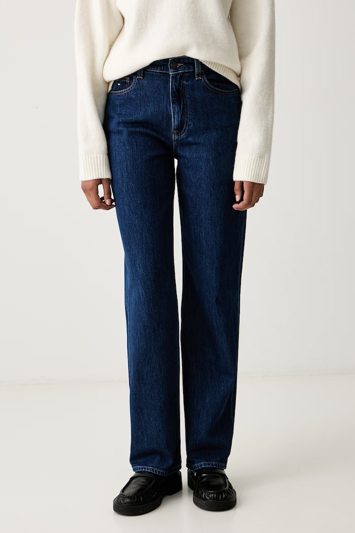 Tommy Jeans jeansy straight damskie granatowy DW0DW23822