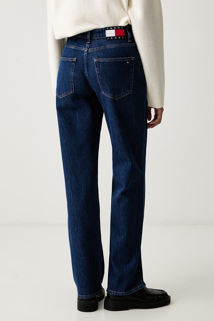 Odzież Tommy Jeans jeansy straight damskie DW0DW23822 granatowy
