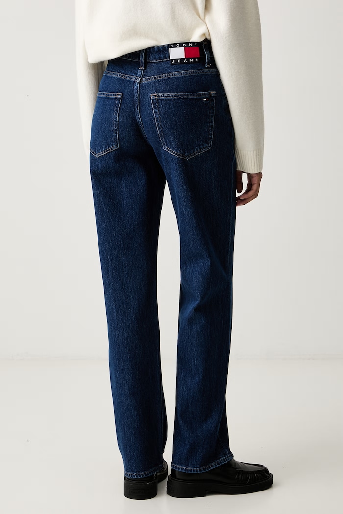 Odzież Tommy Jeans jeansy straight damskie DW0DW23822 granatowy